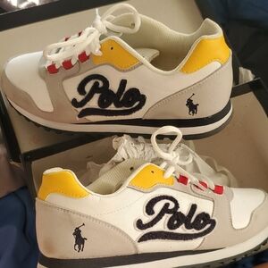 Polo White and Yellow Sneakers